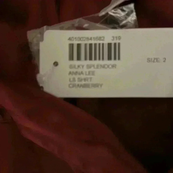 Chico's new with tags burgandy silky long sleeved blouses Chico's size 2 - Picture 6 of 6